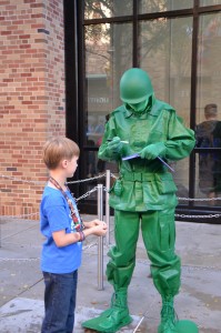 Meeting Green Army Men at Disney